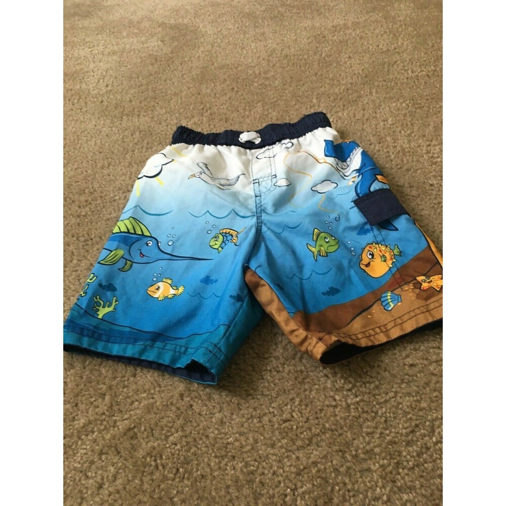 Op Toddler Boys Graphic Swim Shorts Trunks Mesh Lining Size 4T
